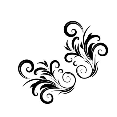 Çiçek süsleme vektör tasarımı çizimi izole edildi