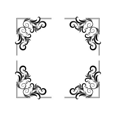 Çiçek süsleme vektör tasarımı çizimi izole edildi