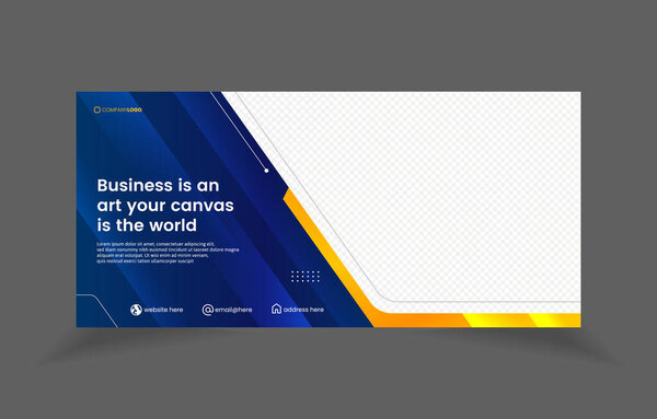 bussines banner horizontal template design with image space