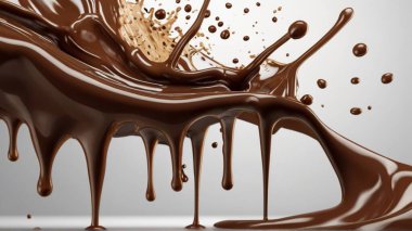 Erimiş çikolata dokusunun işlenmiş kolajı. Pankart, arkaplan veya 3B haritalama için doku