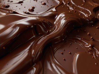 Çikolata eritilmiş görüntü arka planı, çikolatalı 3D gerçekçi görünüyor..