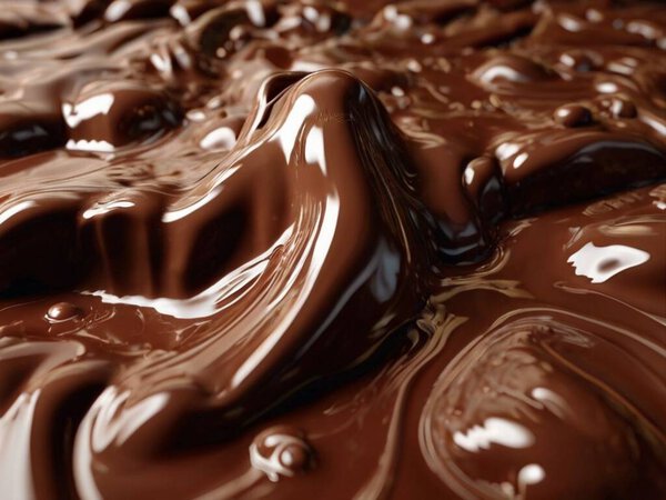 chocolate melt spilled image background, chocolate bar 3d looks realistic image.