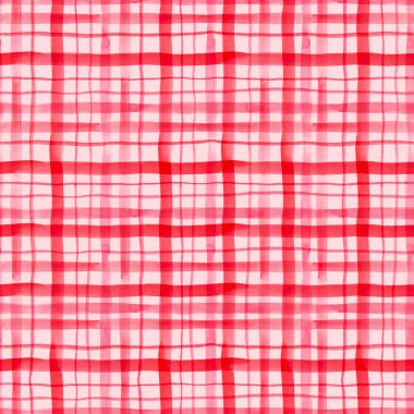 Suluboya pembe kareli dikişsiz desen. 