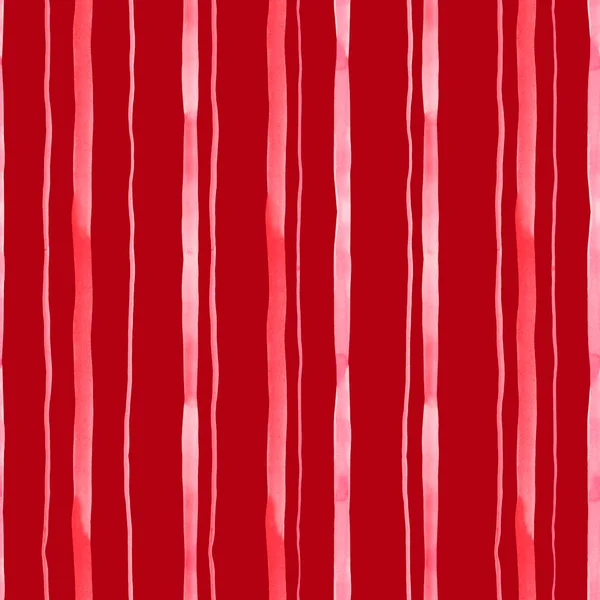 Бесшовный Рисунок Акварельной Красной Полосы — стоковое фото