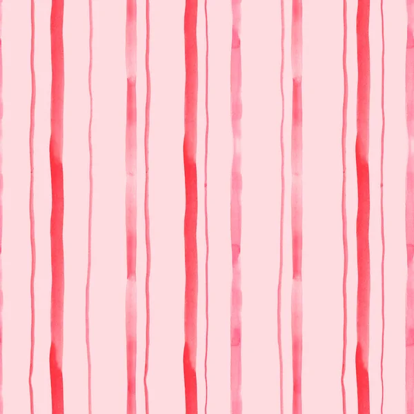水彩画粉色条纹无缝图案 — 图库照片