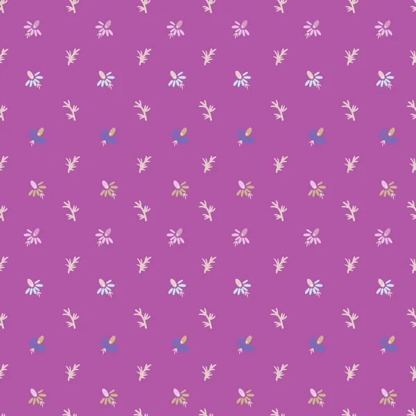 Booファンタジー花シームレスパターン 民俗花のテクスチャピンクの色 — ストックベクタ