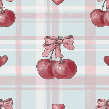 Kıvrımlı, eğri büğrü, pürüzsüz desenli, suluboya kirazlar.