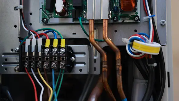 Close Air Conditioner Evaporator Air Condenser Open Maintenance Service Home — Stock Photo, Image