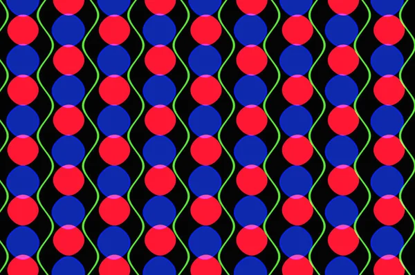 円やベクトル背景から作られたシームレスな幾何学模様です 11枚 鮮やかな赤と青 — ストック写真
