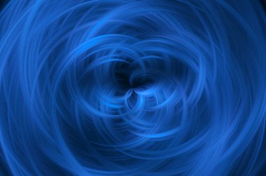 Radyal kıvırcık desen. İnce çizgilerin girdabı. Mavi.                      