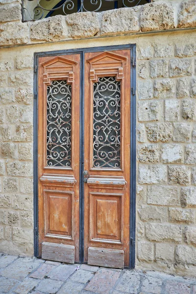 Υφή Από Ξύλο Μέταλλο Και Πέτρα Παλιά Jaffa — Φωτογραφία Αρχείου