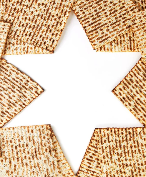 Pesach Kutlaması Konsepti Yahudi Bayramı Pesach Beyaz Arka Planda David — Stok fotoğraf