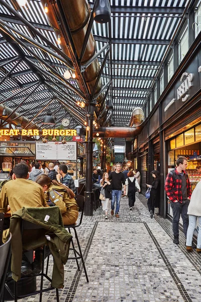 Tel Aviv Israel February 2023 Food Shops Restaurants Cafes Grocery — Stock Photo, Image