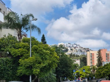 Yeşillik ve tropikal ağaçlar tepedeki beyaz binalarla çelişiyor ve mavi gökyüzünün altında huzurlu bir yerleşim alanı yaratıyor..