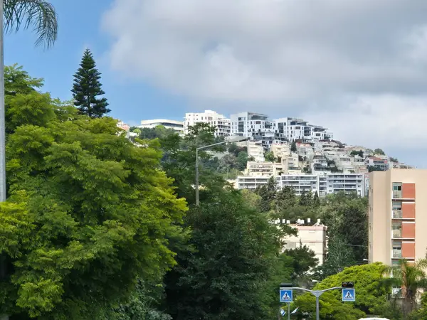 Yeşillik ve tropikal ağaçlar tepedeki beyaz binalarla çelişiyor ve mavi gökyüzünün altında huzurlu bir yerleşim alanı yaratıyor..