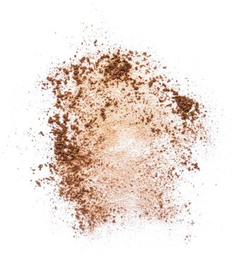 Bronz parlatıcı beyaz arka planda izole edilmiş gıda boyası.