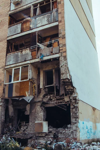 2022 Russische Invasion Der Ukraine Bombardierte Gebäude Zerstört Ukraine Russische — Stockfoto