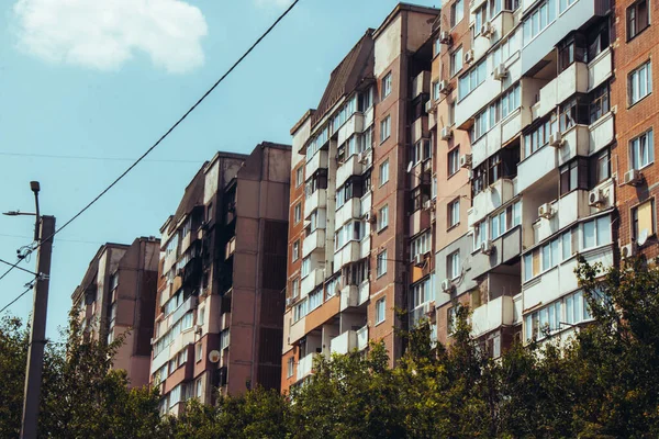 stock image 2022 Russian invasion of Ukraine bombed building destroyed Ukraine Russian aggression. Missile attack Russia against Ukraine war destruction residential building ruins city destroyed Kharkiv