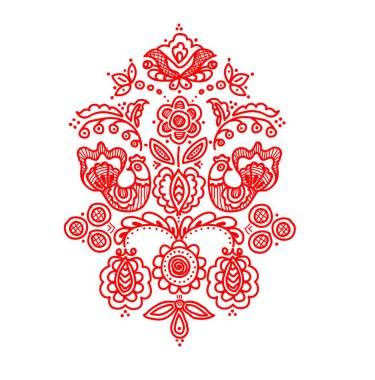 Geleneksel Ukrayna halk nakış ağacı stillerinde vektör modelleri tasarlamak. Çiçekleri elementlerle, yapraklarla ve kuşlarla çiz. Hayatın, aşkın, inancın sembolü..