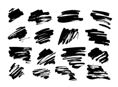 Vektör Fırça Vuruşu. Grunge mürekkep kalemi. Sıkıntılı tüy kalem. Siyah daire, modern desenli kalem darbesi. Keskin bir tüy tarafından mürekkeple çizilmiş kıvrımlar.