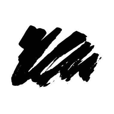 Vektör Fırça Vuruşu. Grunge mürekkep kalemi. Sıkıntılı tüy kalem. Siyah daire, modern desenli kalem darbesi. Keskin bir tüy tarafından mürekkeple çizilmiş kıvrımlar.