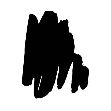 Vektör Fırça Vuruşu. Grunge mürekkep kalemi. Sıkıntılı tüy kalem. Siyah daire, modern desenli kalem darbesi. Keskin bir tüy tarafından mürekkeple çizilmiş kıvrımlar.