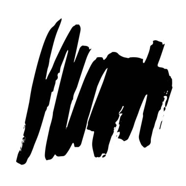 Vektör Fırça Vuruşu. Grunge mürekkep kalemi. Sıkıntılı tüy kalem. Siyah daire, modern desenli kalem darbesi. Keskin bir tüy tarafından mürekkeple çizilmiş kıvrımlar.