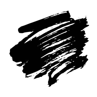 Vektör Fırça Vuruşu. Grunge mürekkep kalemi. Sıkıntılı tüy kalem. Siyah daire, modern desenli kalem darbesi. Keskin bir tüy tarafından mürekkeple çizilmiş kıvrımlar.
