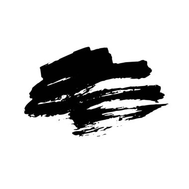 Vektör Fırça Vuruşu. Grunge mürekkep kalemi. Sıkıntılı tüy kalem. Siyah daire, modern desenli kalem darbesi. Keskin bir tüy tarafından mürekkeple çizilmiş kıvrımlar.
