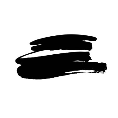 Vektör Fırça Vuruşu. Grunge mürekkep kalemi. Sıkıntılı tüy kalem. Siyah daire, modern desenli kalem darbesi. Keskin bir tüy tarafından mürekkeple çizilmiş kıvrımlar.