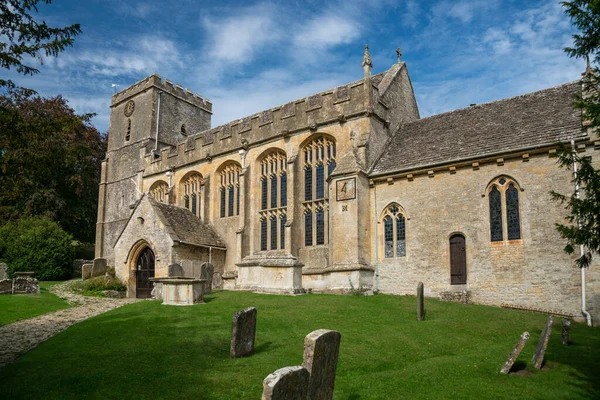12Th Century Church Andrew Chedworth Egyesült Királyság Jogdíjmentes Stock Képek