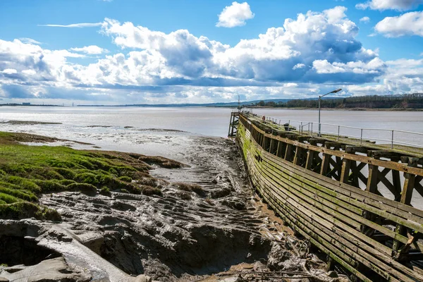 Utsikt Över Severn Estuary Sett Från Ingången Till Sharpness Docks — Stockfoto