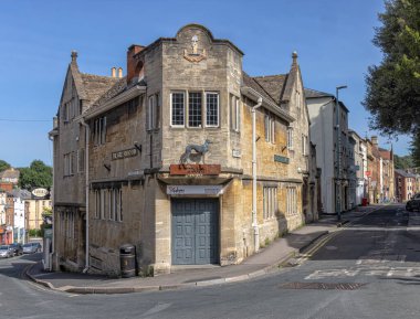 Greyhound Oteli, şu anda bir restoran, Stroud Gloucestershire, Birleşik Krallık. 2. derece listelenmiş bina.