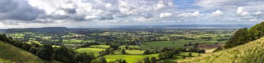 Panoramik Severn vadinin kimden Coaley tepe, Gloucestershire, İngiltere, Birleşik Krallık