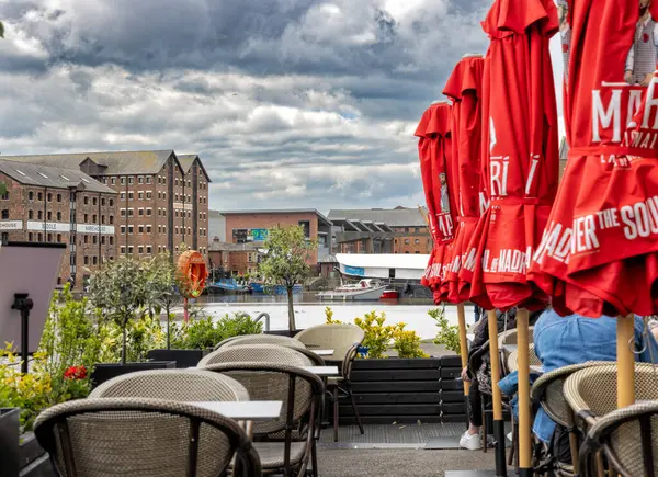 stock image View from  restaurant overlooking the Gloucester Docks, England, United Kingdom
