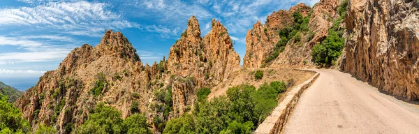 Beautiful Seascape Scenographic Rock Formations Known Calanques Piana Corse France — Stock Photo, Image