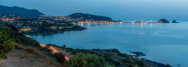 Szenografische Abendaufnahme Auf Der Ile Rousse Isola Rossa Corse Frankreich — Stockfoto