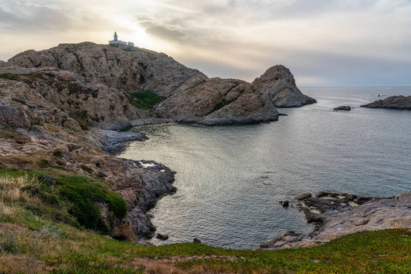 Vista Panorámica Del Faro Ile Rousse Isola Rossa Corse Francia —  Fotos de Stock