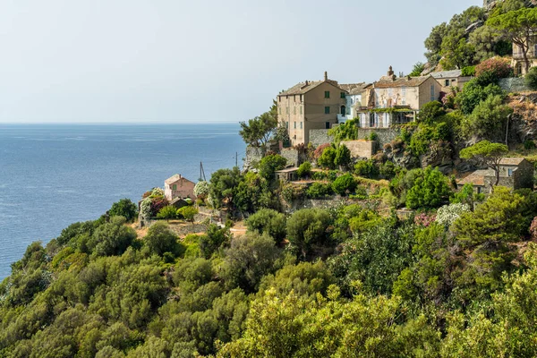 Den Vackra Byn Nonza Sommareftermiddag Corse Frankrike — Stockfoto