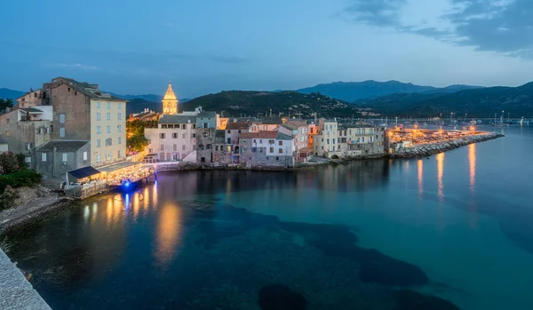Scenographic Village Saint Florent San Fiorenzo Summer Evening Corse France — Stock Photo, Image