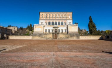 The imposing Farnese Palace in Caprarola on a sunny winter morning. Province of Viterbo, Lazio, Italy. clipart