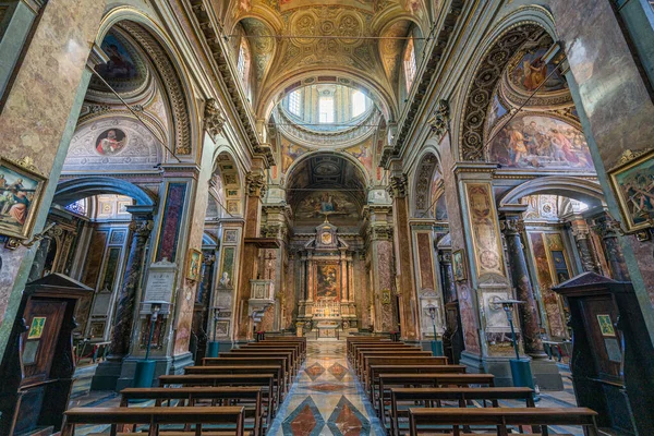 Bellissimo Interno Della Chiesa San Rocco All Augusteo Roma Italia — Foto Stock