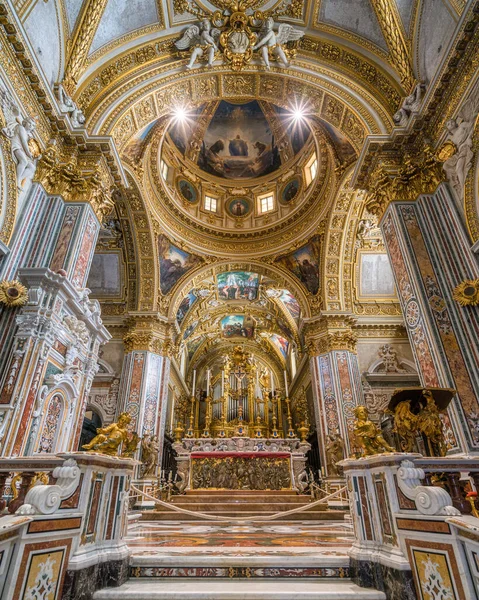 Het Prachtige Interieur Van Abdij Van Montecassino Lazio Italië Maart — Stockfoto