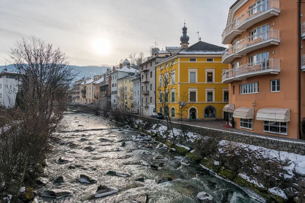 Brunico Old Town Covered Snow Winter Trentino Alto Adige Italy — Stock Photo, Image