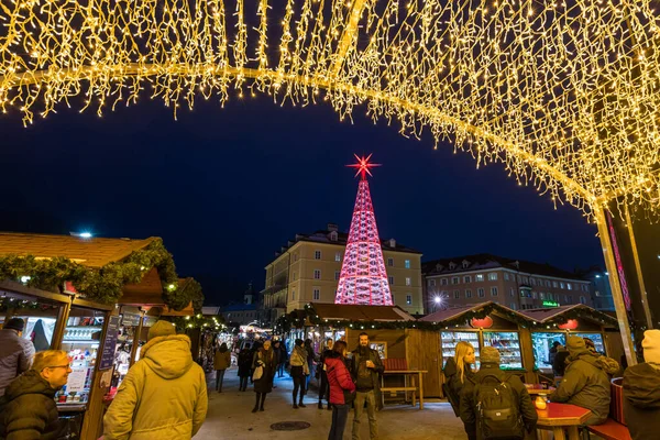 Mooie Kleurrijke Kerstmarkt Van Innsbruck Oostenrijk 2022 December — Stockfoto