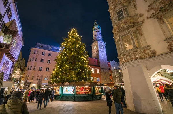 Mooie Kleurrijke Kerstmarkt Van Innsbruck Oostenrijk 2022 December — Stockfoto
