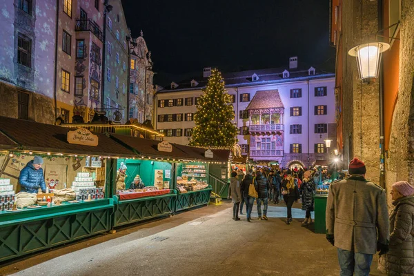 Belo Colorido Mercado Natal Innsbruck Áustria Dezembro 2022 — Fotografia de Stock