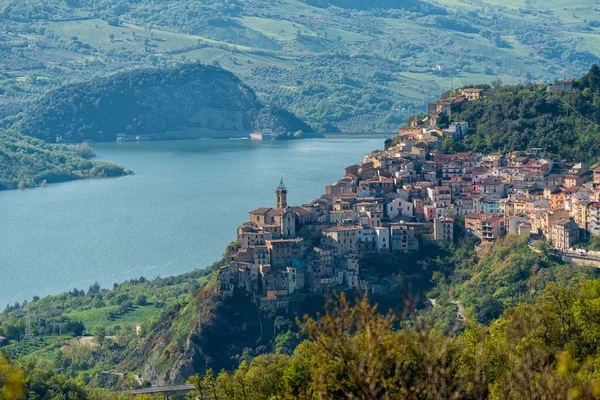Panoramisch Uitzicht Colledimezzo Prachtig Dorp Provincie Chieti Abruzzo Centraal Italië — Stockfoto