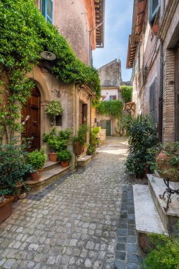 Roma 'nın güzel köyü Nazzano' da manzara, Lazio, İtalya.