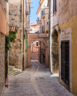 Maranola 'da manzara, Gaeta körfezine bakan küçük bir köy, Latin, Lazio, orta İtalya.
